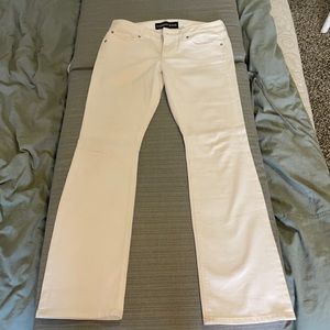 Express Classic white jeans, Barely Boot Low Rise